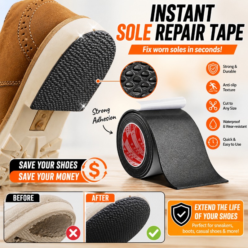 Sneaker Care Service - 1PC ソールサイレントアンチスリップステッカースニーカーノイズリダクションパッチ靴ヒール修理ペースター延長サービスソフトシューケアキット
