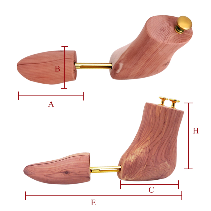 シングルチューブ調節可能な赤い杉のブーツストレッチャー、木製 - Shoe Tree Cedar のレビューと価格